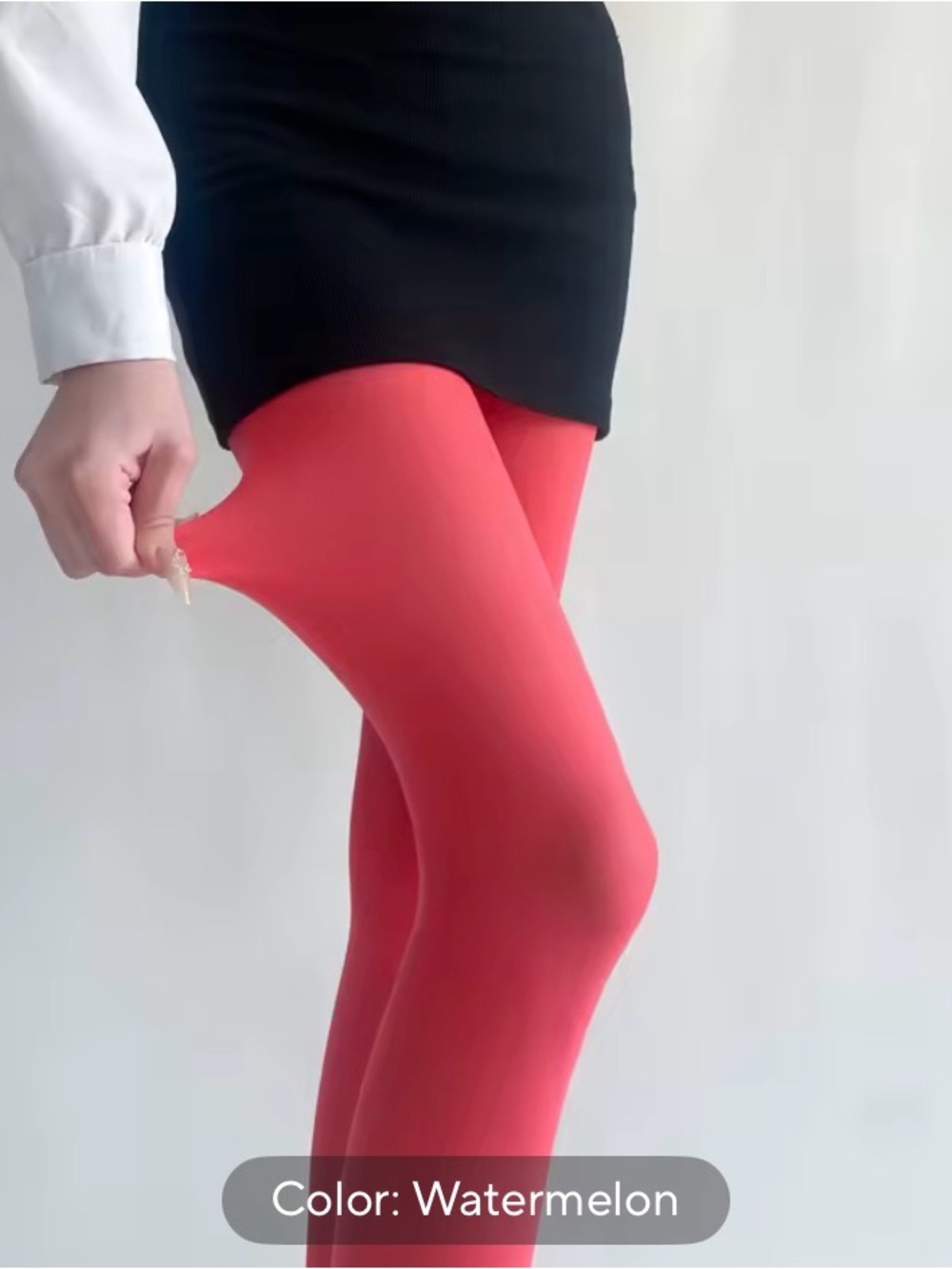 NWT watermelon velvet stockings opaque tights fashion legs one size leggy red